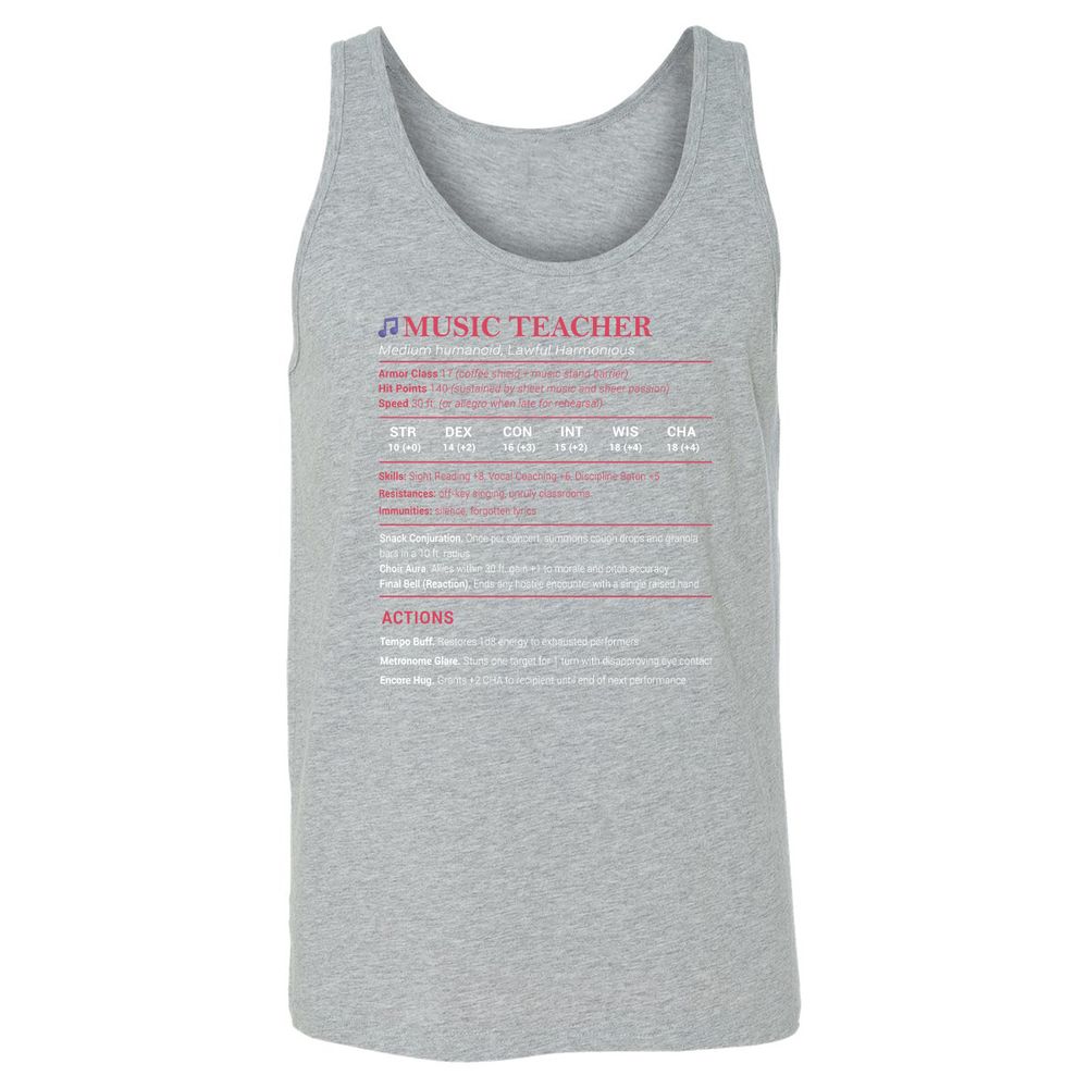 Music Teacher Unisex Jersey Tank - Athletic Heather - 4