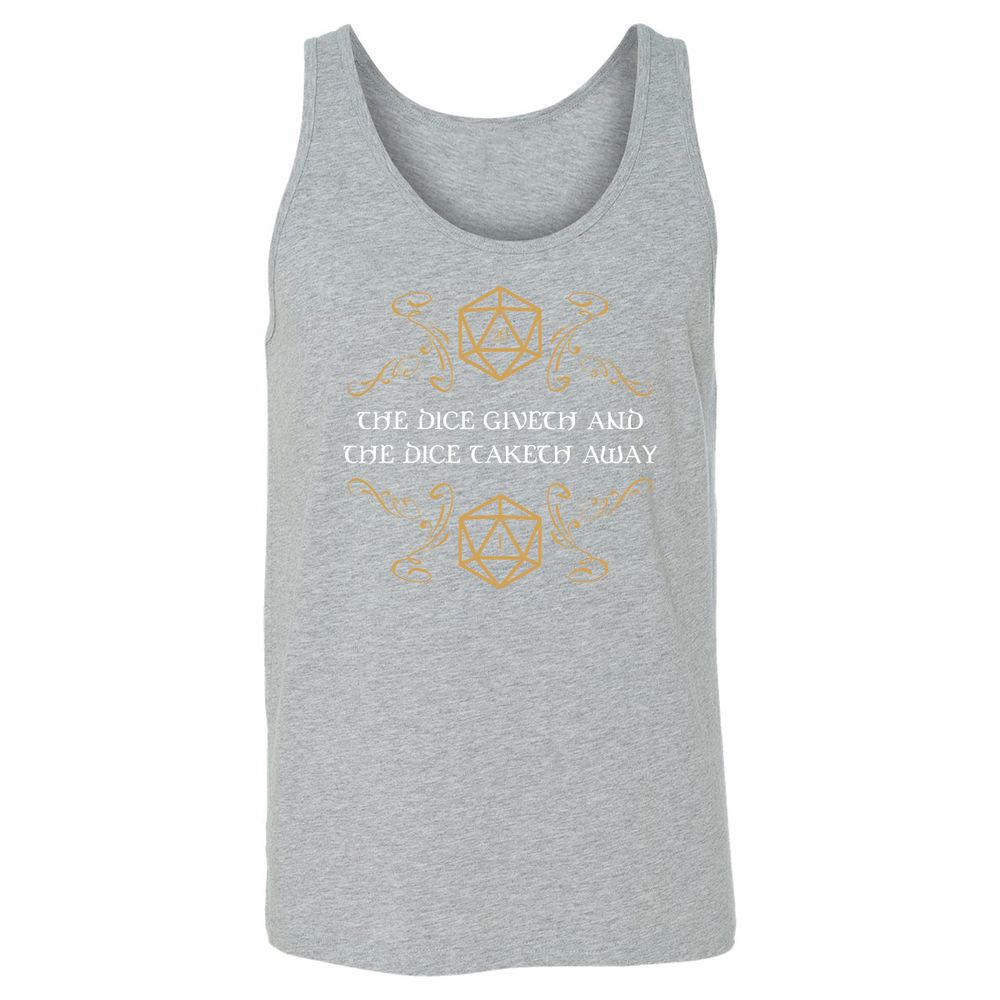 The Dice Giveth and Taketh Away Natural 20 and Critical Fail Unisex Jersey Tank - Athletic Heather - 4