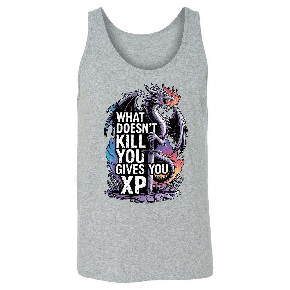 What Doesn't Kill You Dragon Unisex Jersey Tank - Athletic Heather - 4