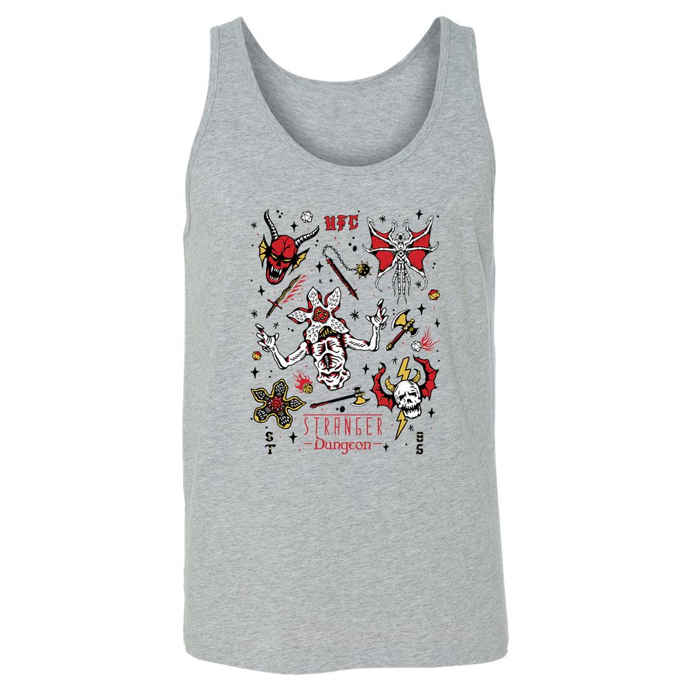 STRANGER DUNGEON Unisex Jersey Tank - Athletic Heather - 4