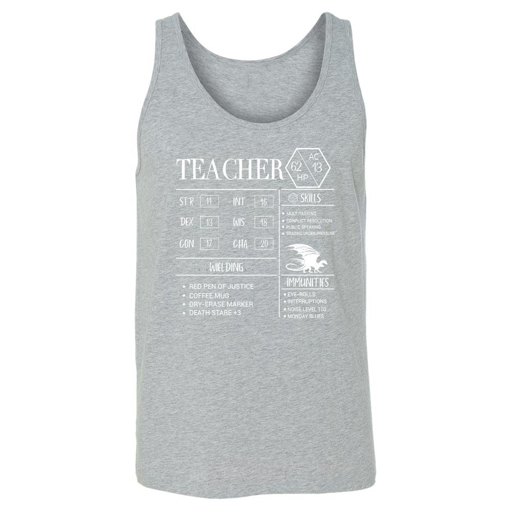 Teacher New Unisex Jersey Tank - Athletic Heather - 4