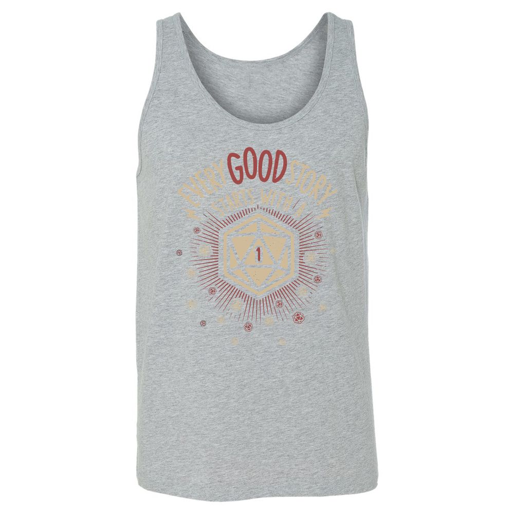 Good Story Starts With A 1 Unisex Jersey Tank - Athletic Heather - 4