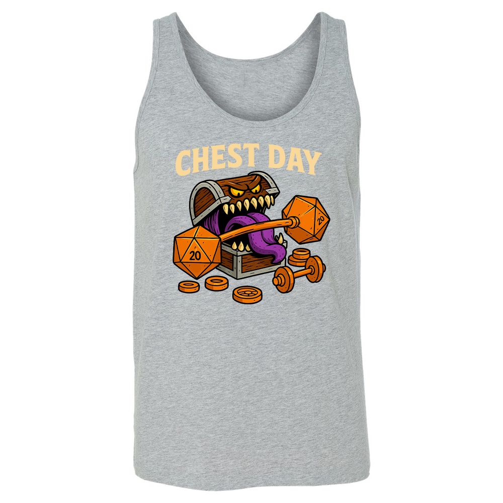 Chest Day Unisex Jersey Tank - Athletic Heather - 4