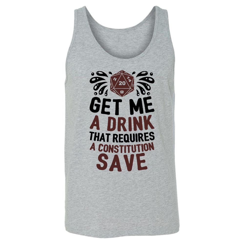 Get Me A Drink Unisex Jersey Tank - Athletic Heather - 4