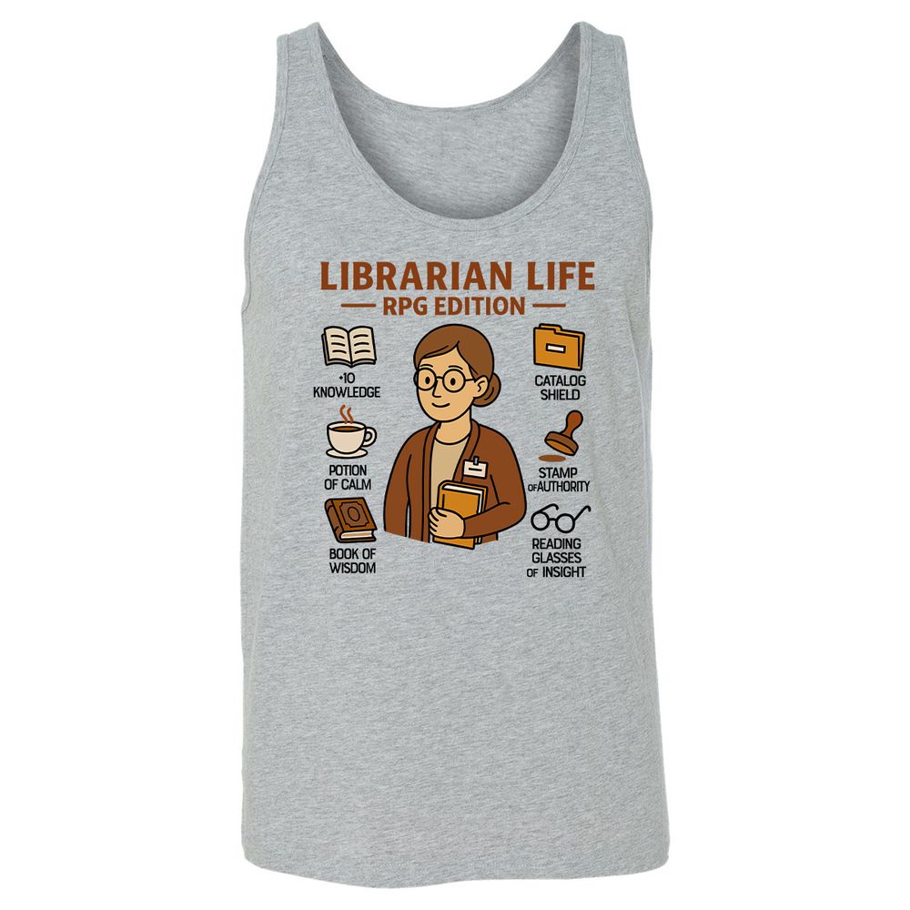 Librarian Life RPG Edition Unisex Jersey Tank - Athletic Heather - 4