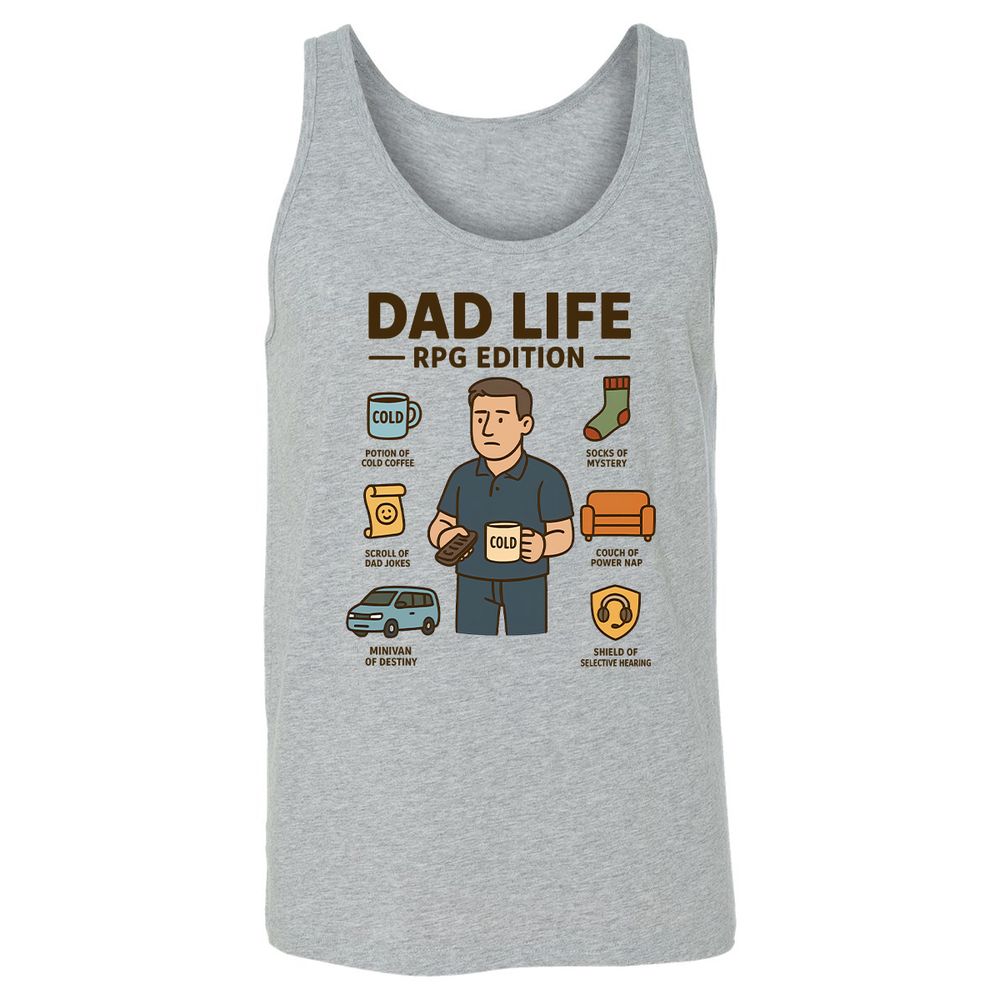 Dad Life RPG Edition Unisex Jersey Tank - Athletic Heather - 4