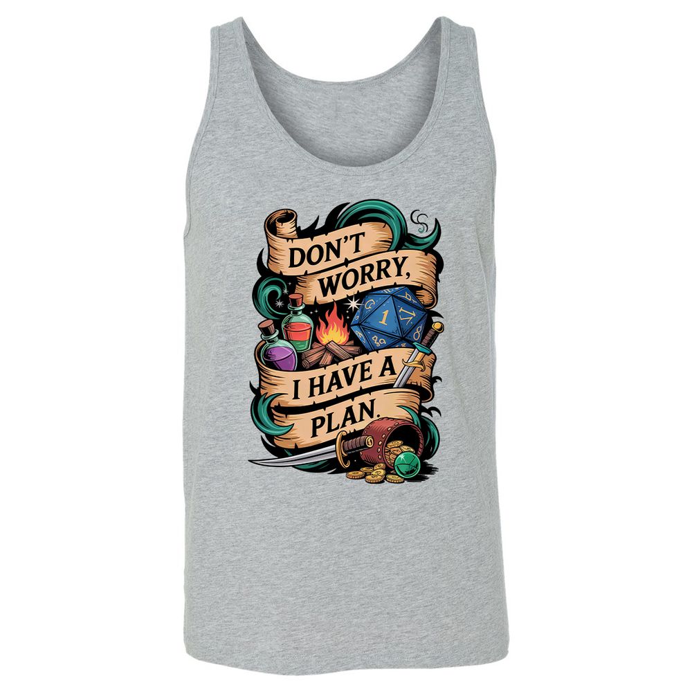 Don't Worry I Have A Plan Unisex Jersey Tank - Athletic Heather - 4