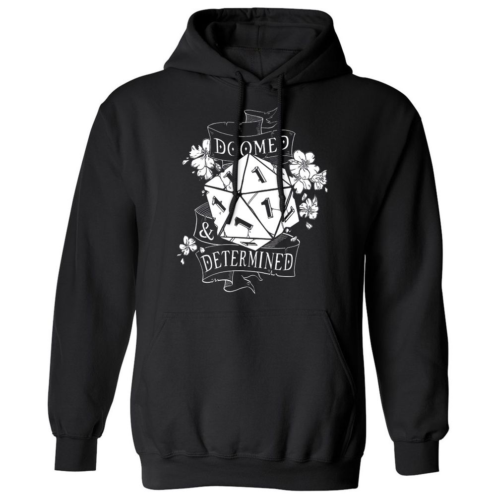 Doomed Determined Classic Unisex Hoodie - Black - 4