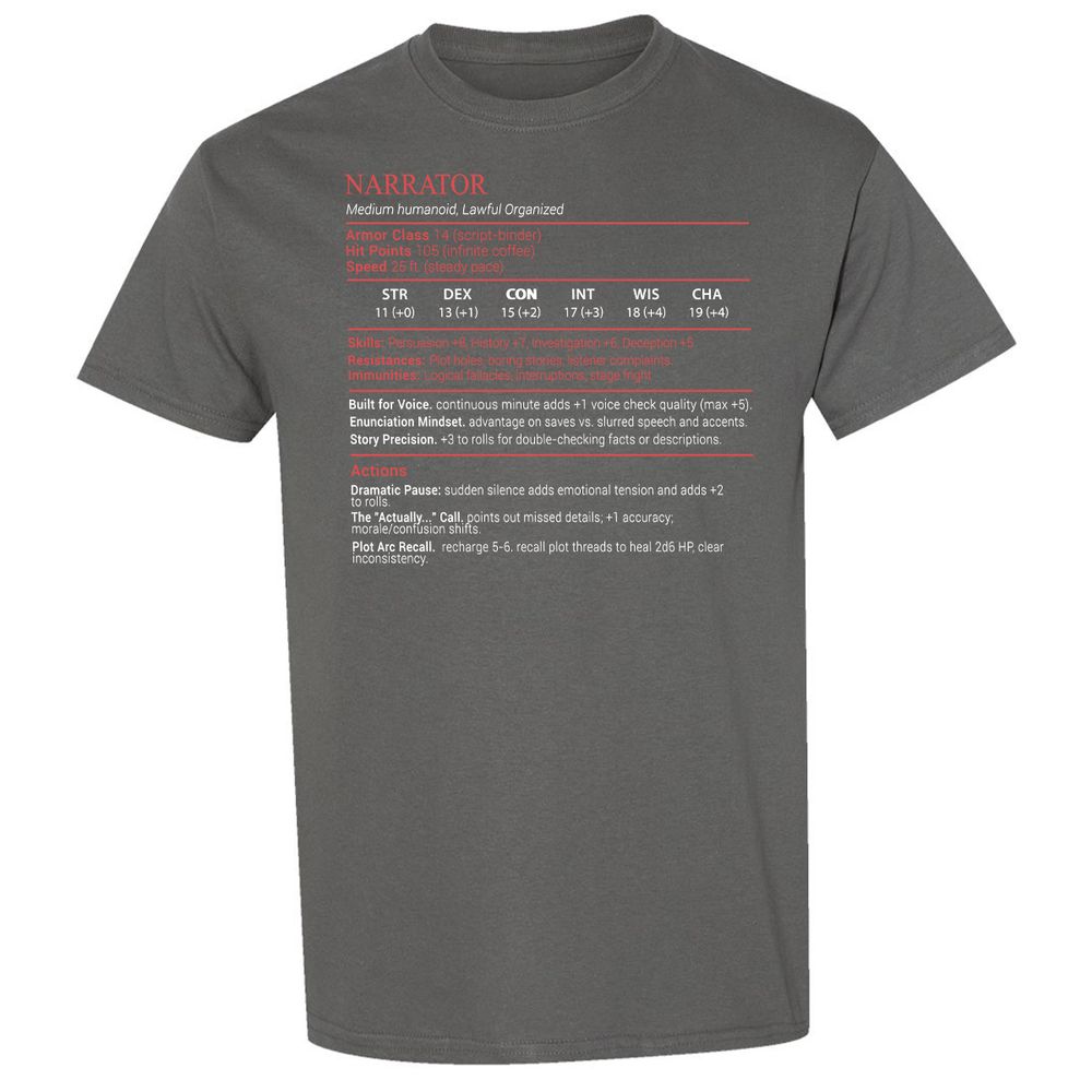 Narrator Stats Block - Charcoal - 4