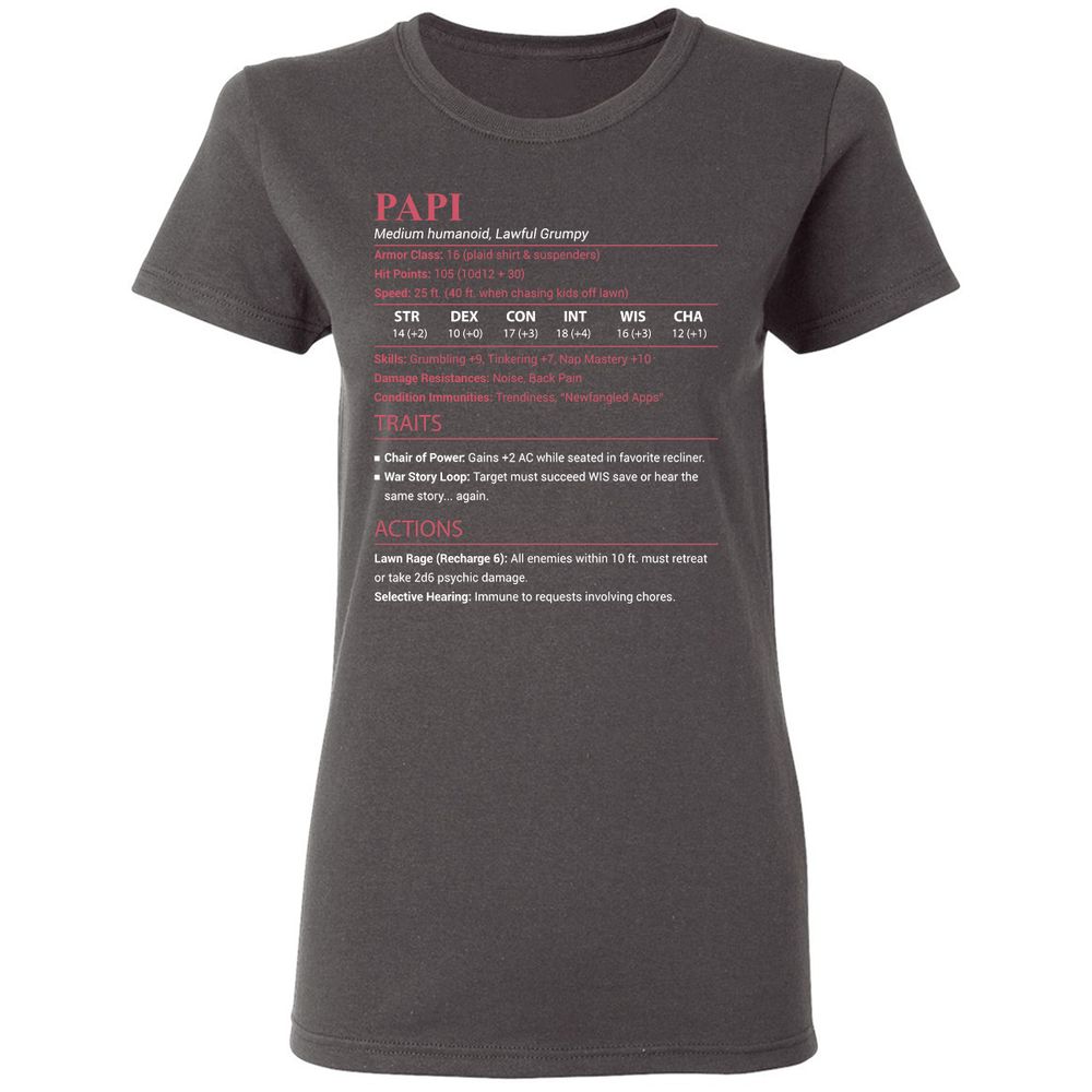 Papi Stats Women's T-Shirt - Charcoal - 4