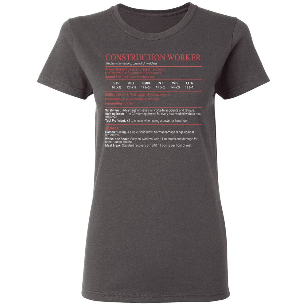 Construction Worker Stats Block - Charcoal - 4