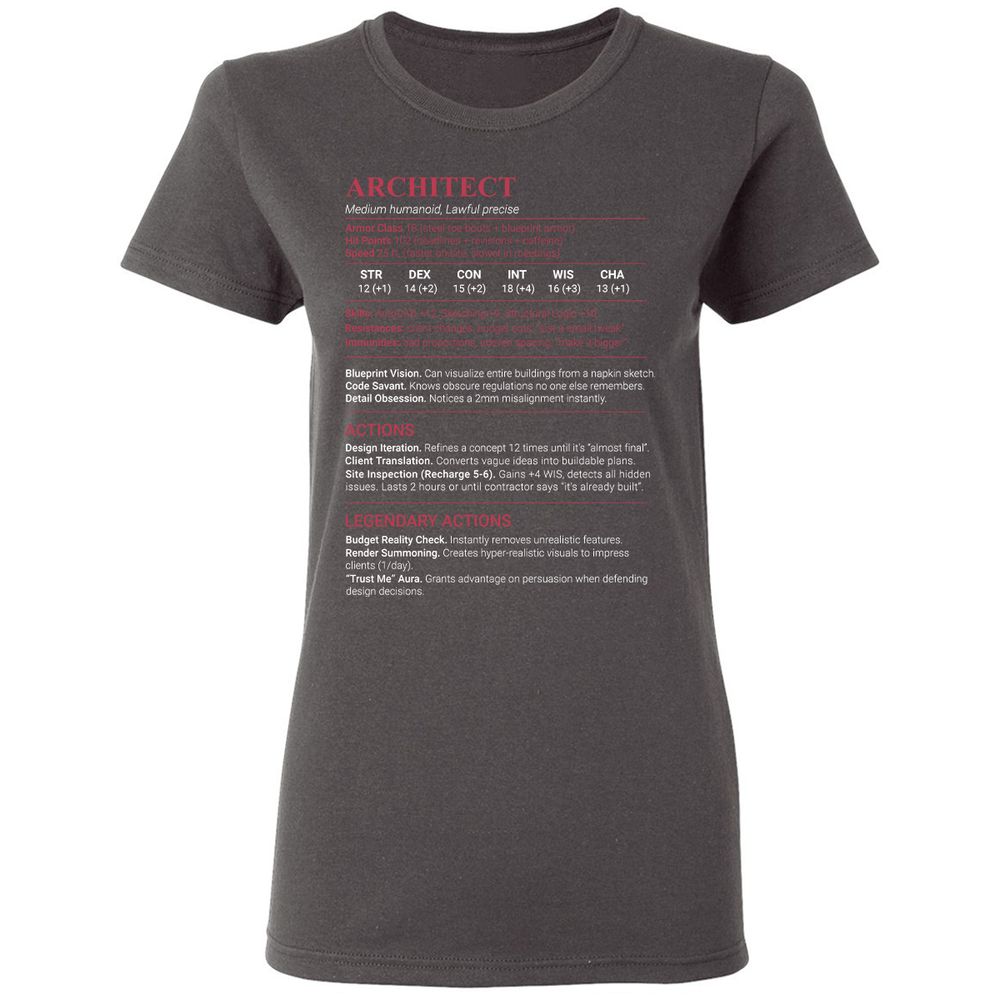 Architect Stats Women's T-Shirt - Charcoal - 4