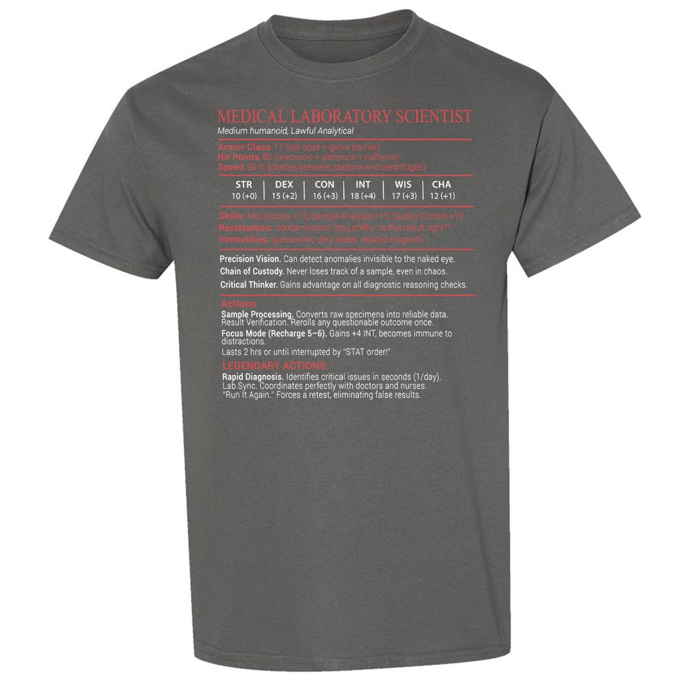 Medical Laboratory Scientist Stats Block - Charcoal - 4