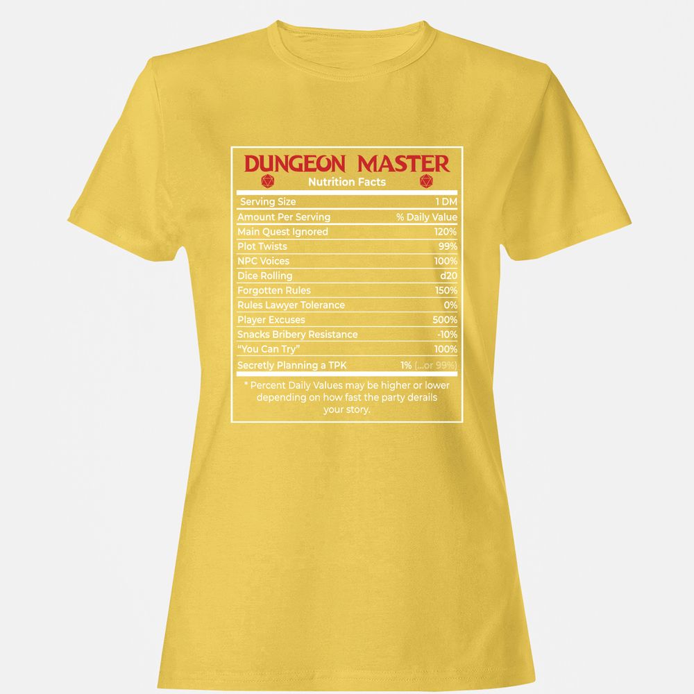 Dungeon Master Nutrition Facts Women's T-Shirt - Daisy - 4
