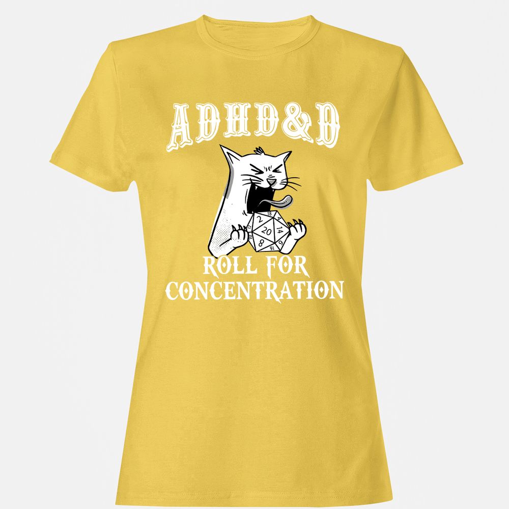 Cat ADHD&D Roll For Concentration Women's T-Shirt - Daisy - 4