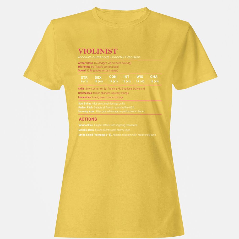 Violinist Stats Women's T-Shirt - Daisy - 4