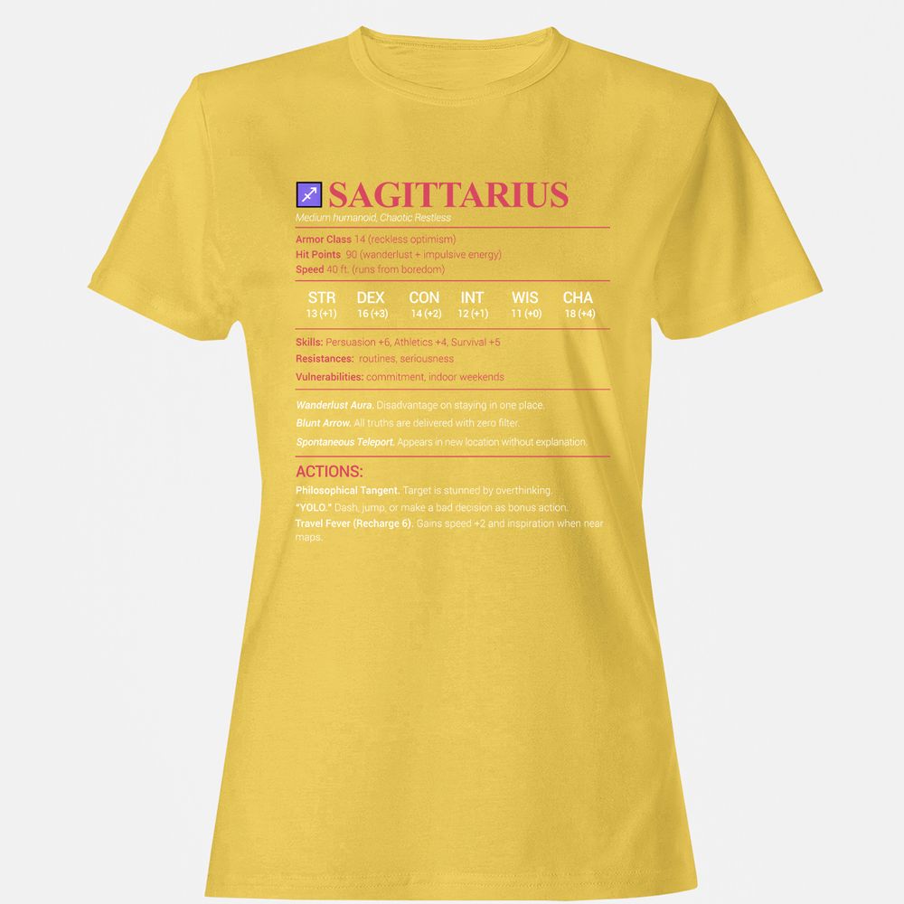 Sagittarius Stats Women's T-Shirt - Daisy - 4