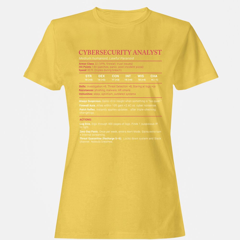 Cybersecurity Analyst Stats Women's T-Shirt - Daisy - 4