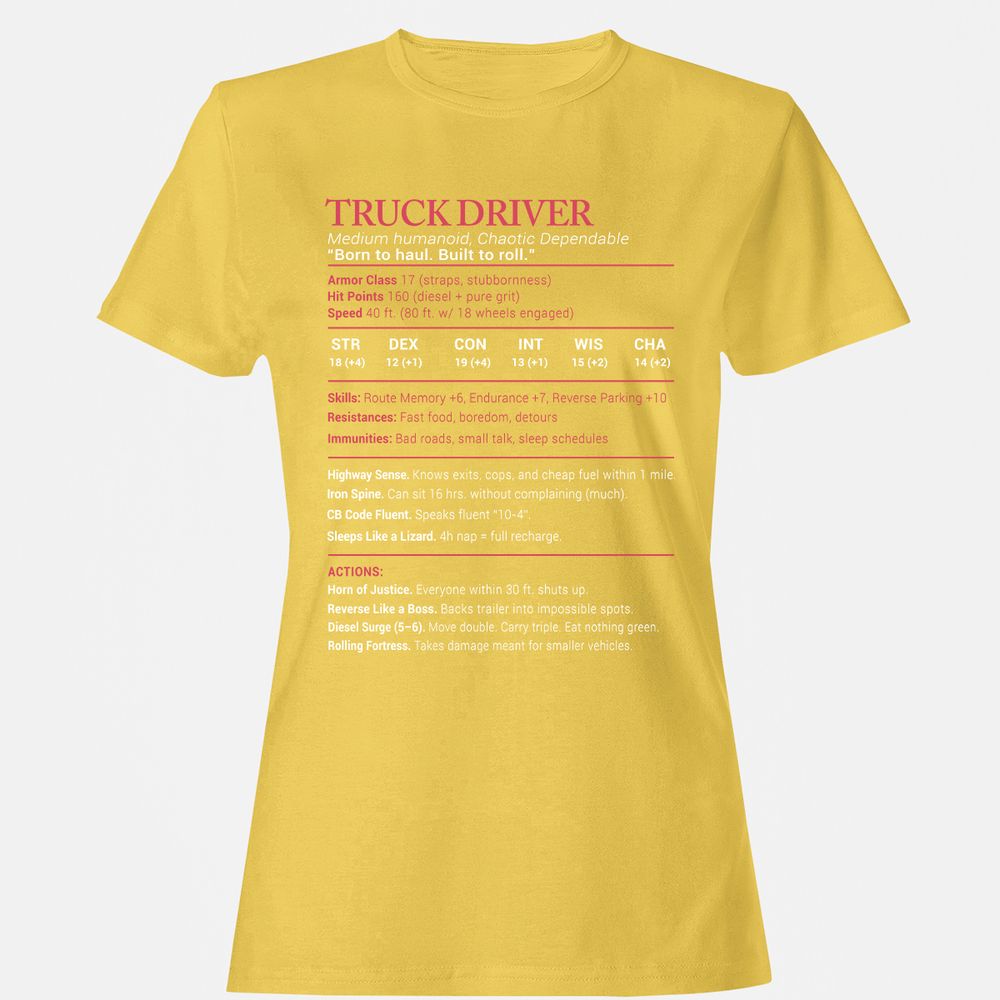 Truck Driver Stats Women's T-Shirt - Daisy - 4