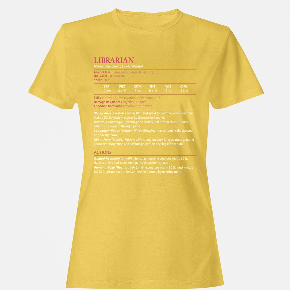 Librarian Stats Women's T-Shirt - Daisy - 4