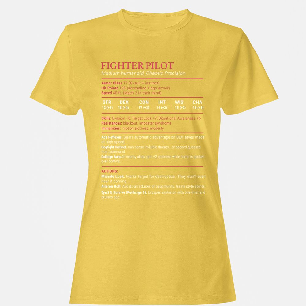 Fighter Pilot Stats Women's T-Shirt - Daisy - 4