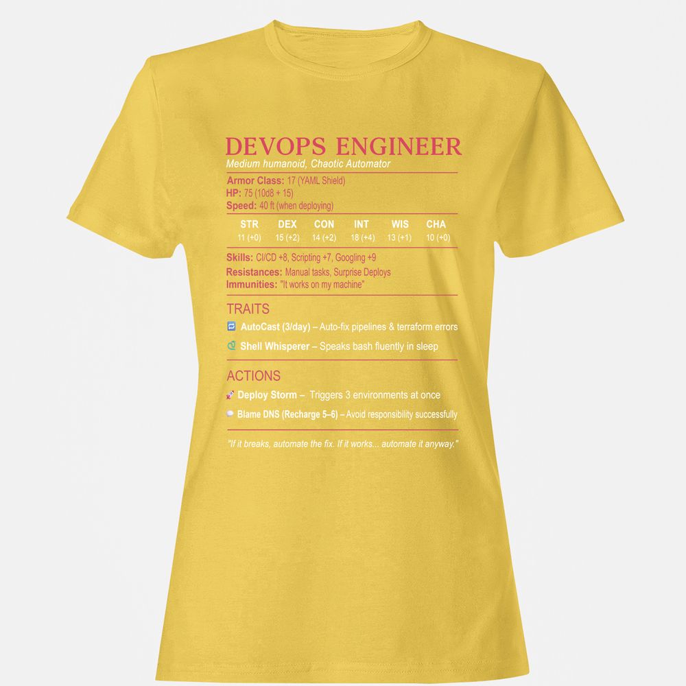 DevOps Engineer Stats Women's T-Shirt - Daisy - 4