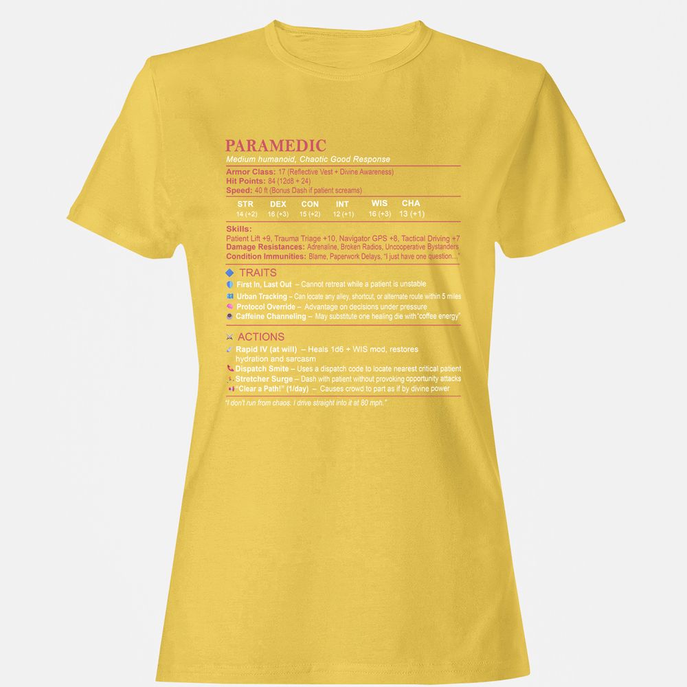 Paramedic Stats Women's T-Shirt - Daisy - 4