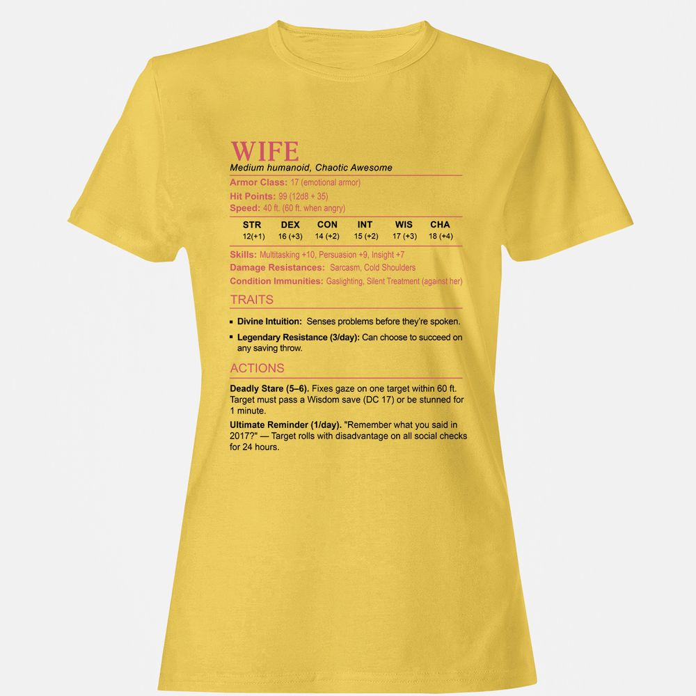 Wife Stats 2 Women's T-Shirt - Daisy - 4