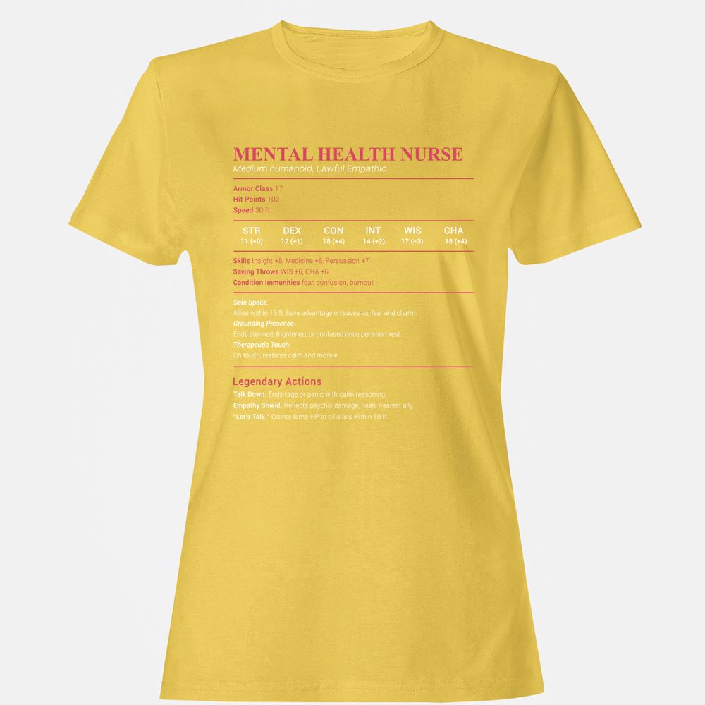 Mental Health Nurse Stats Women's T-Shirt - Daisy - 4