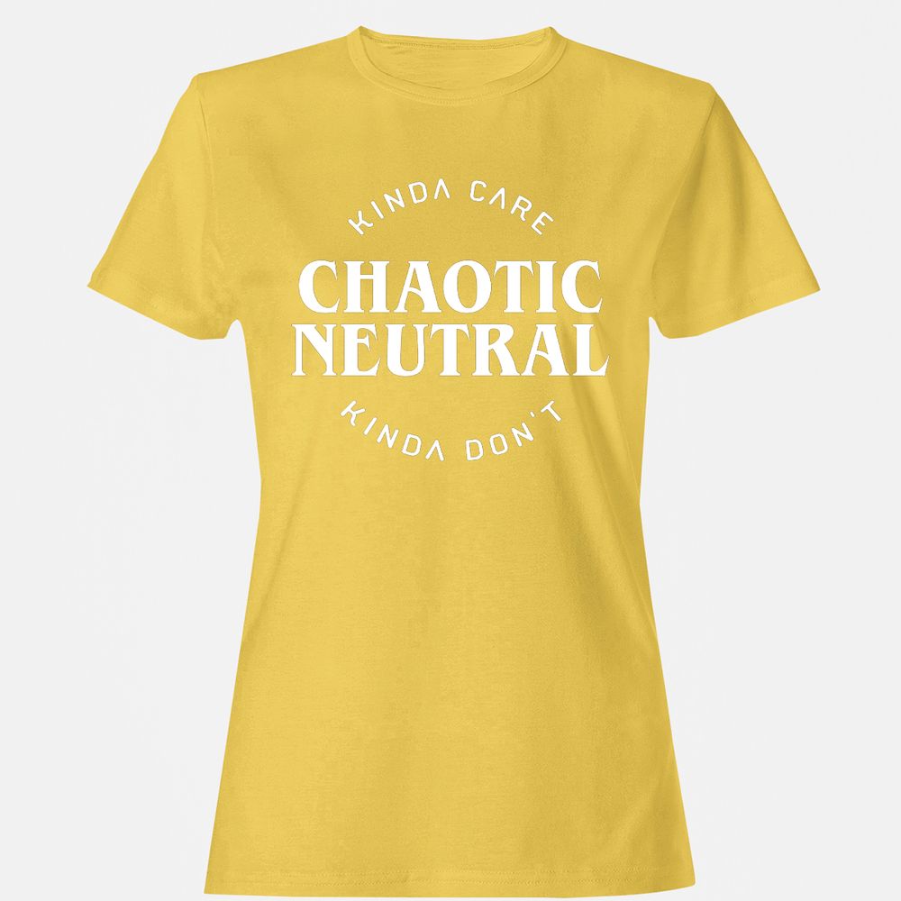 Chaotic Neutral Alignment Kinda Care Kinda Don't Women's T-Shirt - Daisy - 4