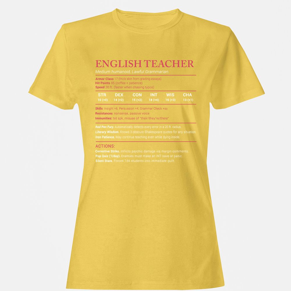 English Teacher Stats Women's T-Shirt - Daisy - 4