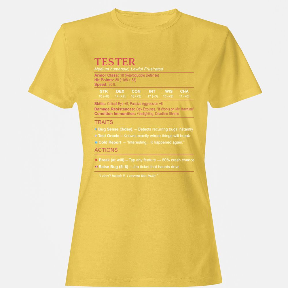 Tester Stats Women's T-Shirt - Daisy - 4