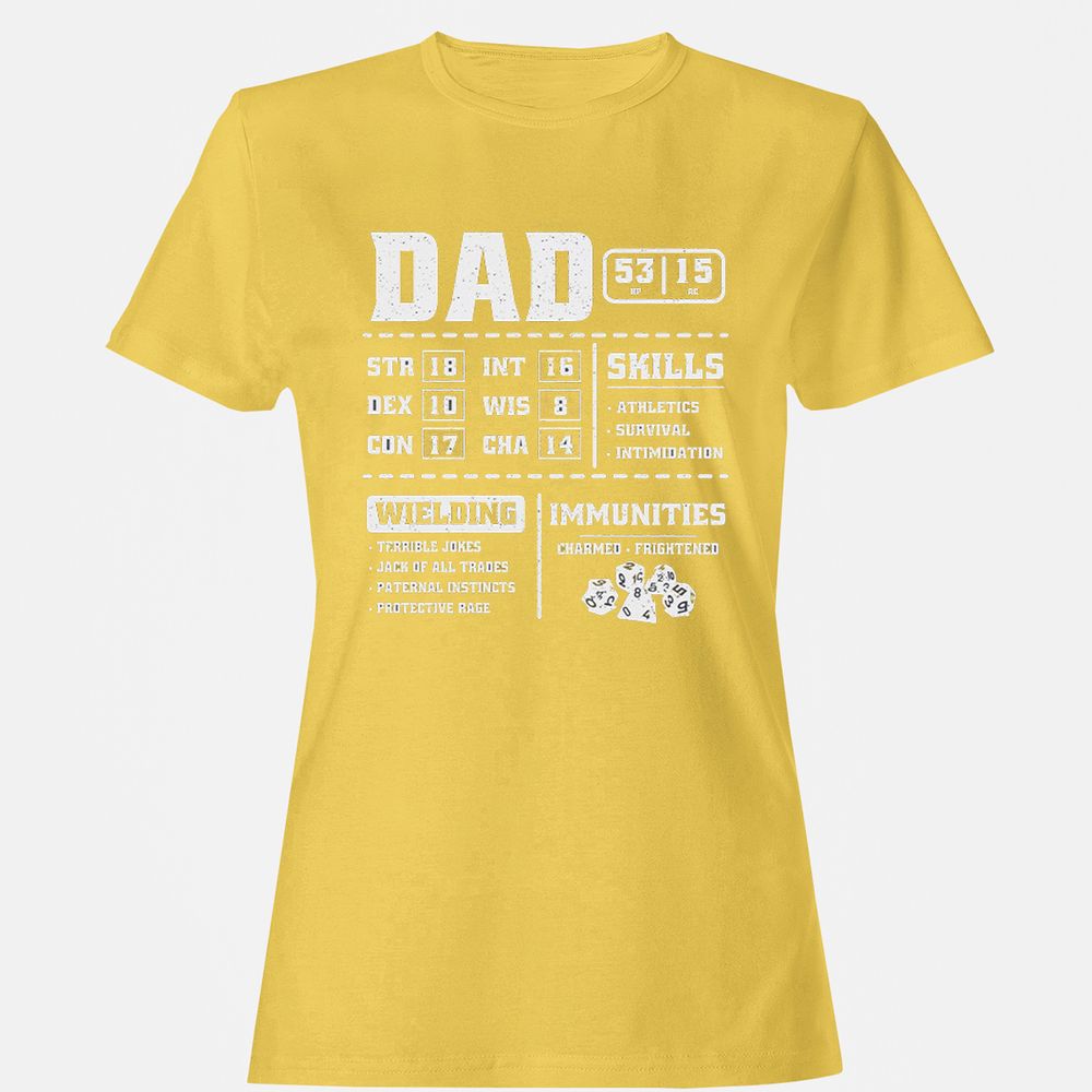Dad Stat Block 2 Women's T-Shirt - Daisy - 4