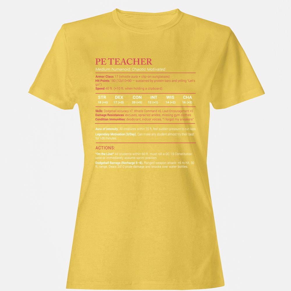 PE Teacher Stats Women's T-Shirt - Daisy - 4