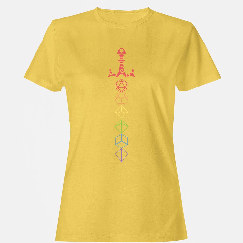 Rainbow Dice Sword LGBT Women's T-Shirt - Daisy - 4
