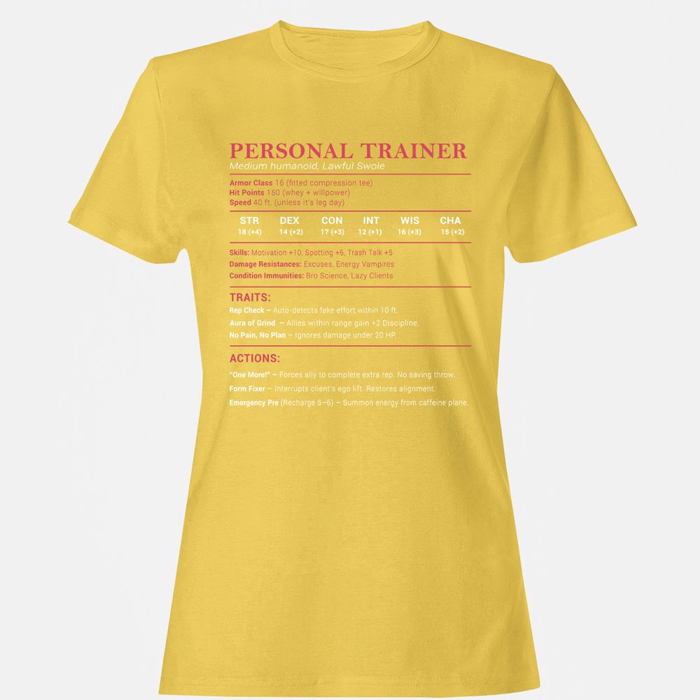 Personal Trainer PT Stats Women's T-Shirt - Daisy - 4