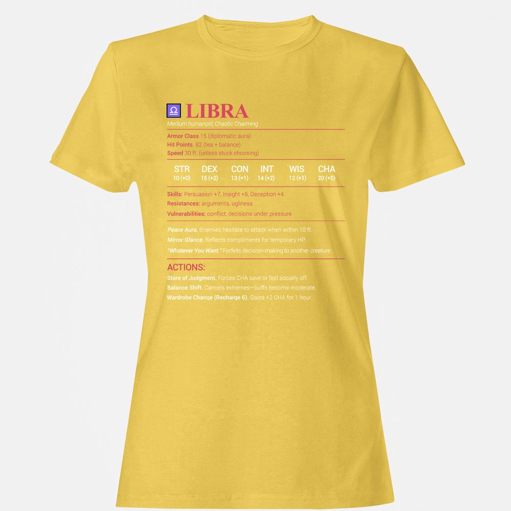 Libra Stats Women's T-Shirt - Daisy - 4