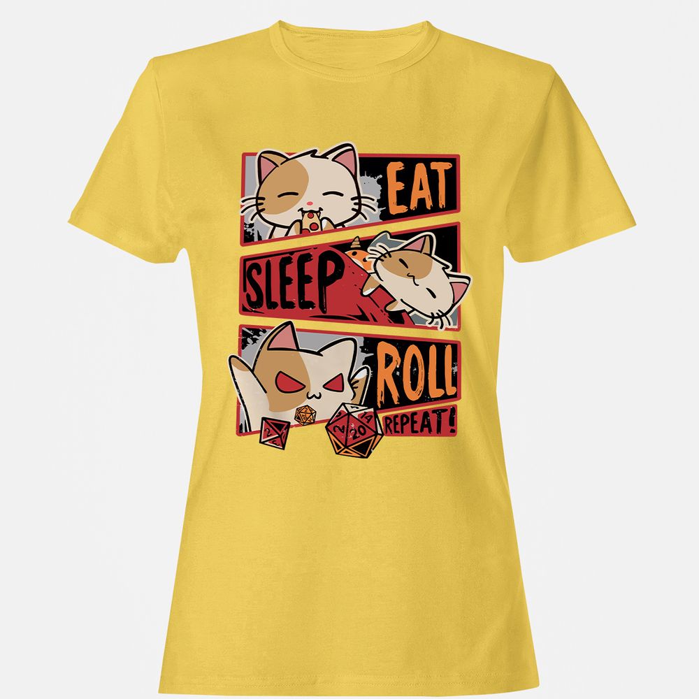 Eat Sleep Roll Repeat Women's T-Shirt - Daisy - 4