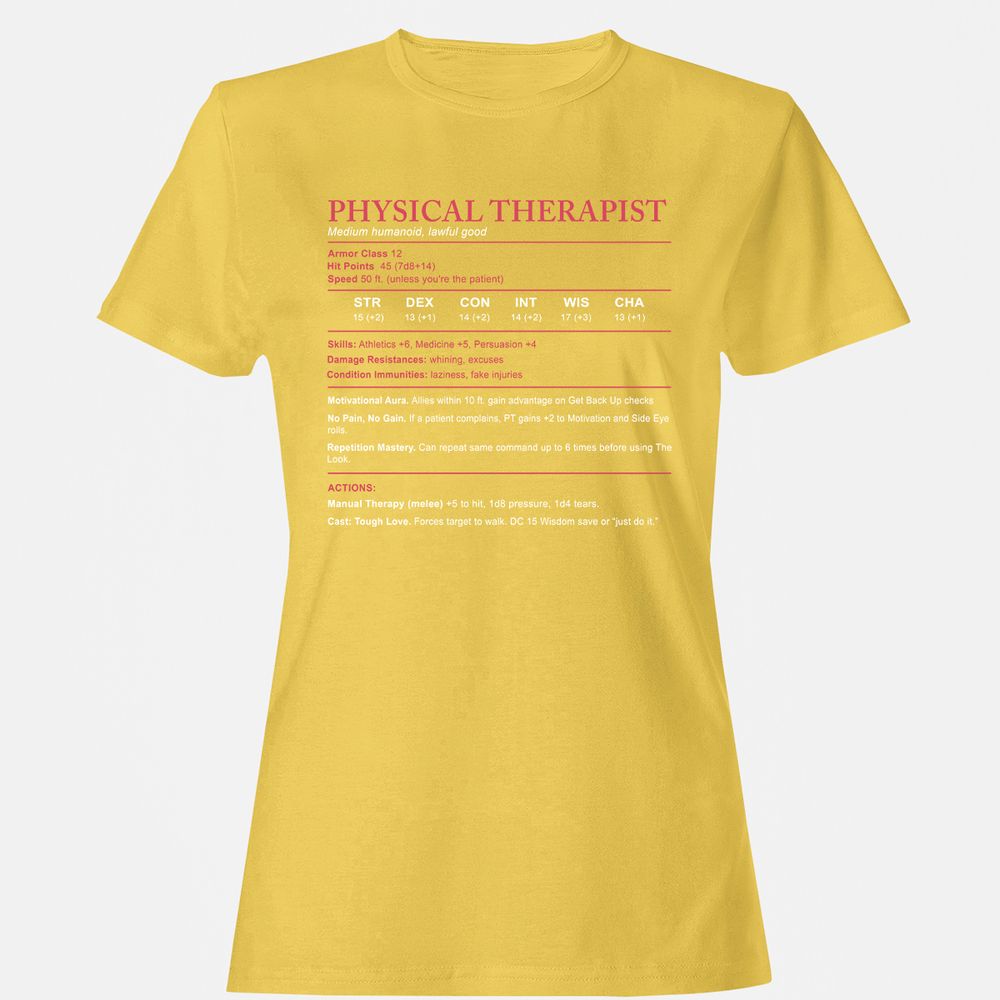 Physical Therapist Stats Women's T-Shirt - Daisy - 4