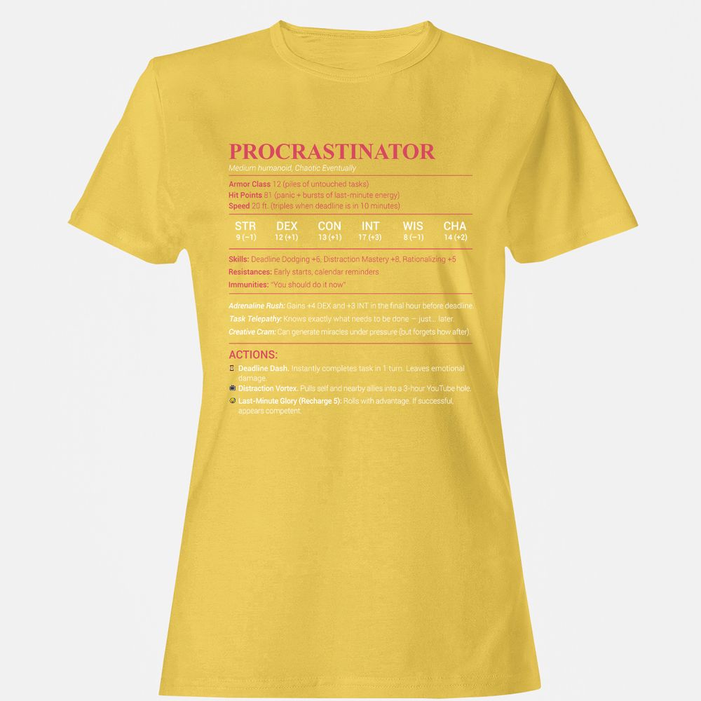 Procrastinator Stats Women's T-Shirt - Daisy - 4