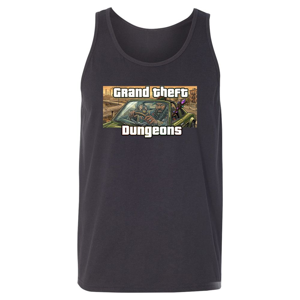Grand Theft Dungeons Unisex Jersey Tank - Dark Grey - 4