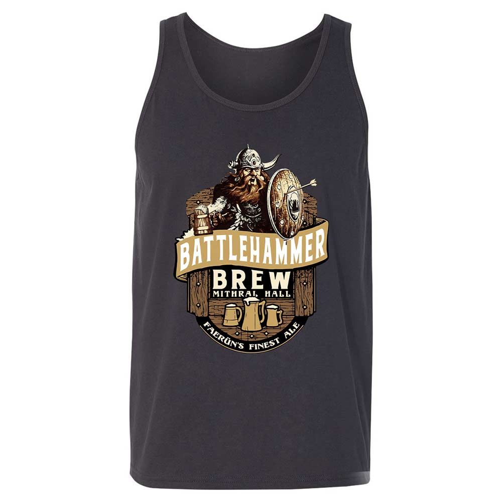 Battlehammer Brew Unisex Jersey Tank - Dark Grey - 4