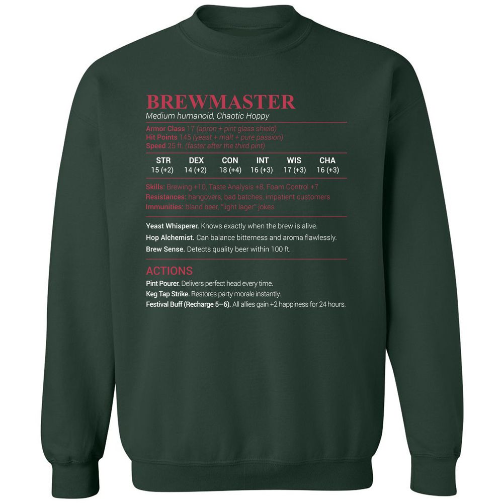 Brewmaster Classic Unisex Sweatshirt - Forest Green - 4