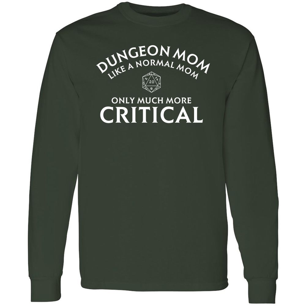 Dungeon Mom Normal Mom Long Sleeve T-Shirt - Forest Green - 4