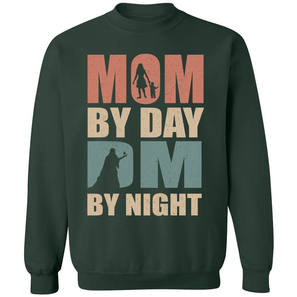 Mom By Day DM By Night Classic Unisex Sweatshirt - Forest Green - 4