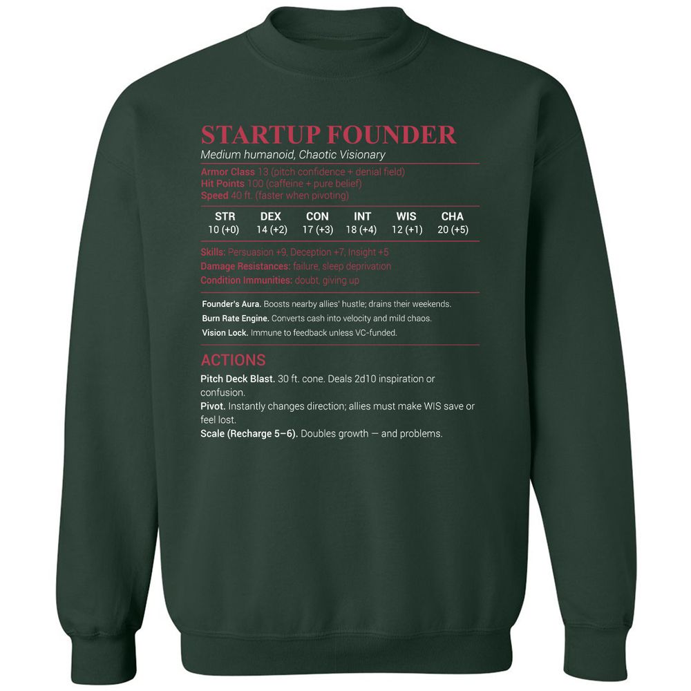 Startup Founder Classic Unisex Sweatshirt - Forest Green - 4