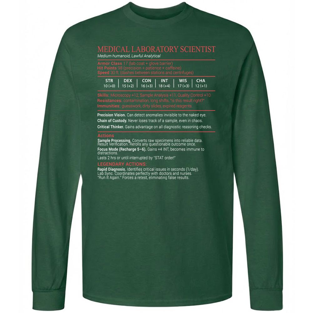 Medical Laboratory Scientist Stats Block - Forest Green - 4