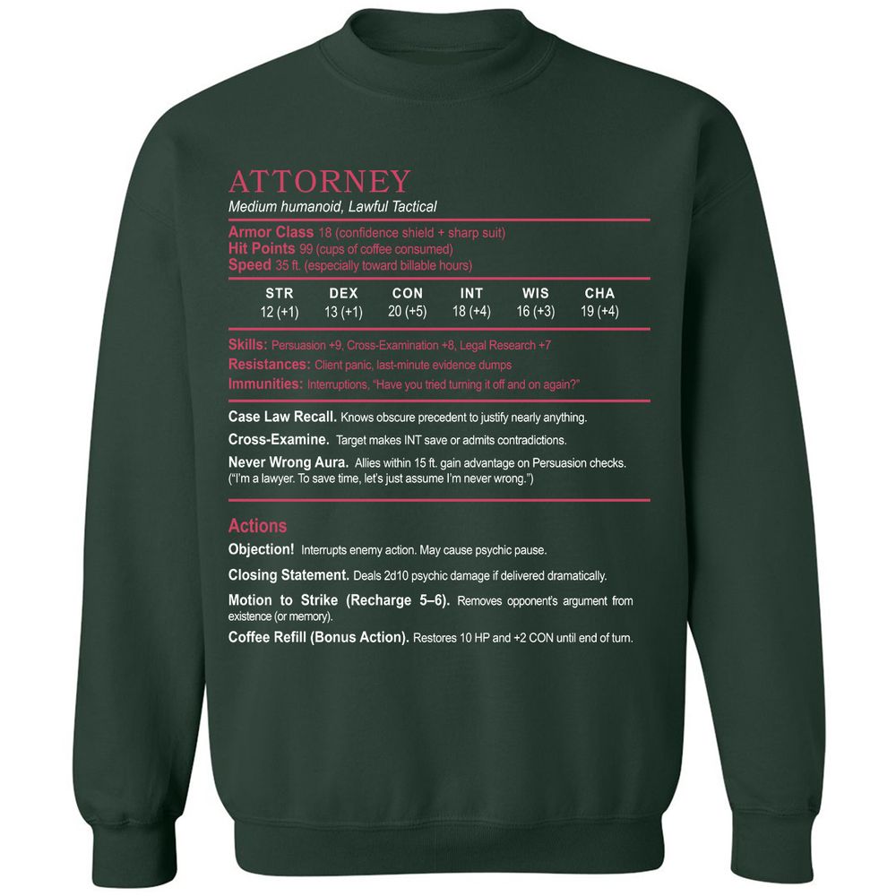 Attorney Classic Unisex Sweatshirt - Forest Green - 4