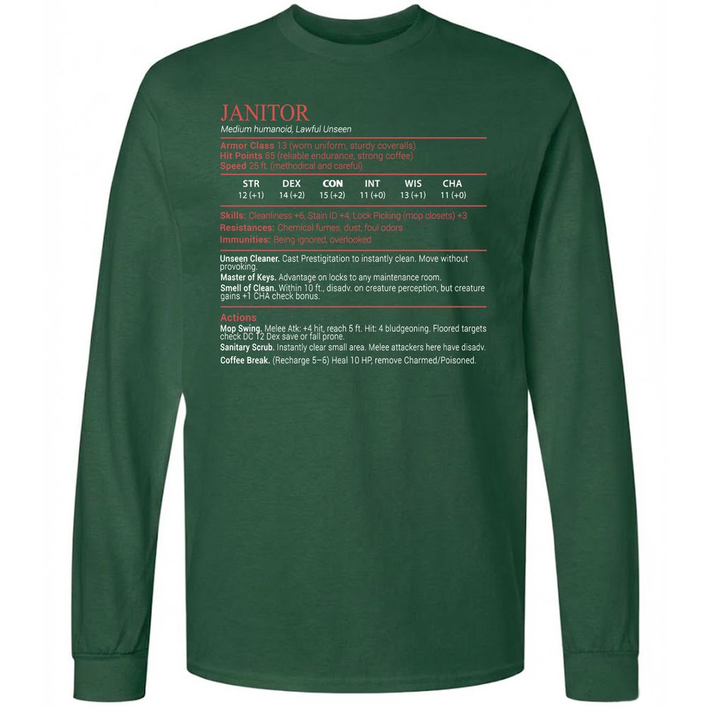 Janitor Stats Block - Forest Green - 4