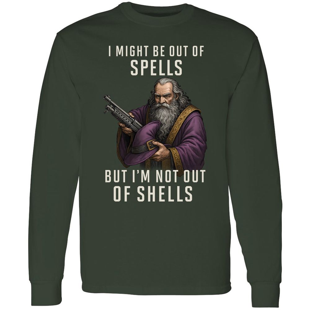 Not Out Of Shells Long Sleeve T-Shirt - Forest Green - 4